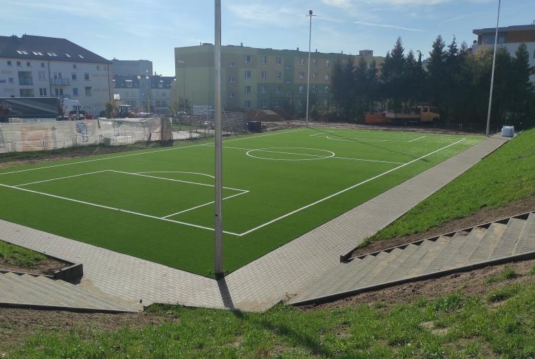Boisko w trakcie przebudowy