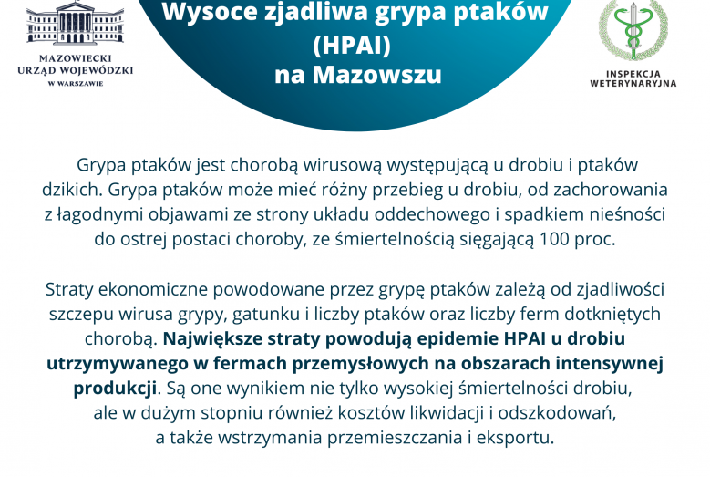 Ulotka informacyjna - Wysoce zjadliwa grypa ptakĂłw (HPAI) na Mazowszu - czÄ_Ĺ_Ä_ 1..png 699