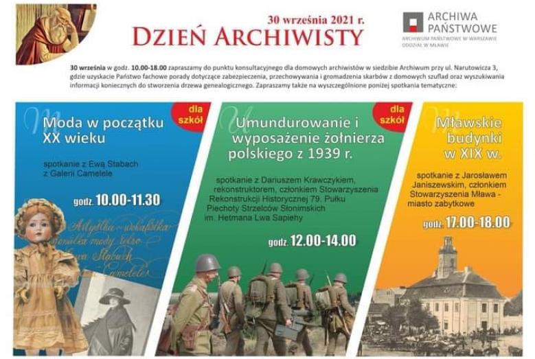 plakat: 30 września 2021 r. Dzień Archiwisty, Archiwa Państwowe