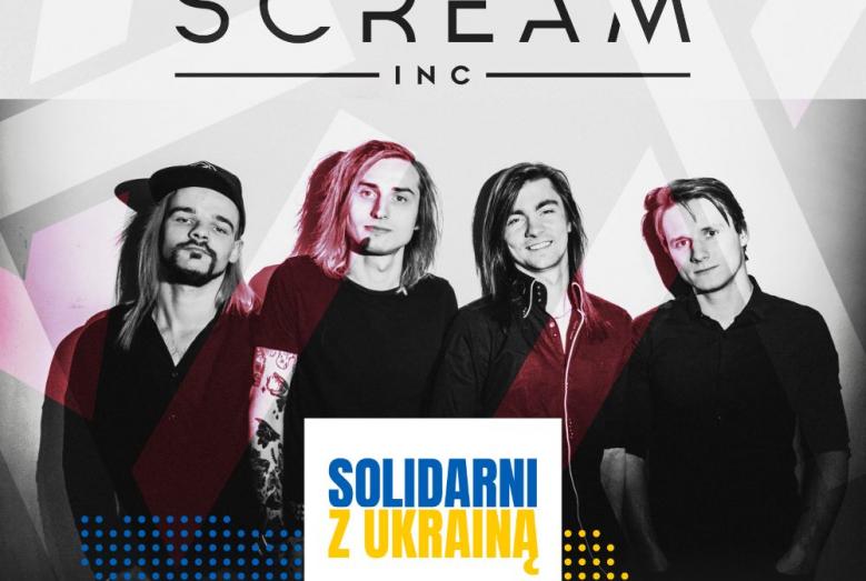 Czterej mężczyźni i napisy: SCREAM INC, SOLIDARNI Z UKRAINĄ