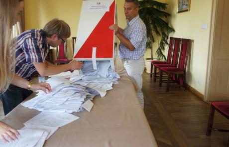 Otwarcie urny z formularzami ankiet 
