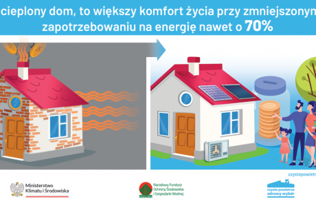 nieocieplony dom i ocieplony dom