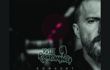 Portret z połową twarzy Organka i napis: XVIII ROCKOWANIA KONCERT ORGANEK