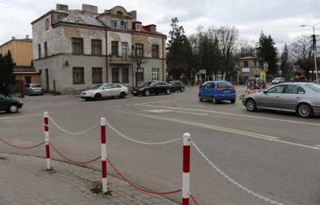 Przebudowywane skrzyżowanie