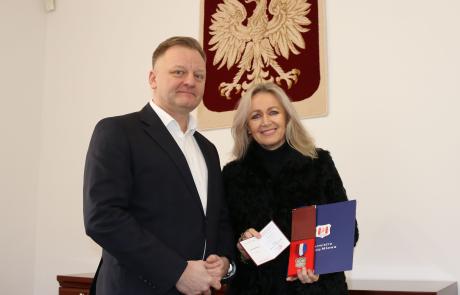 Burmistrz Piotr Jankowski i Ada Gostkowska