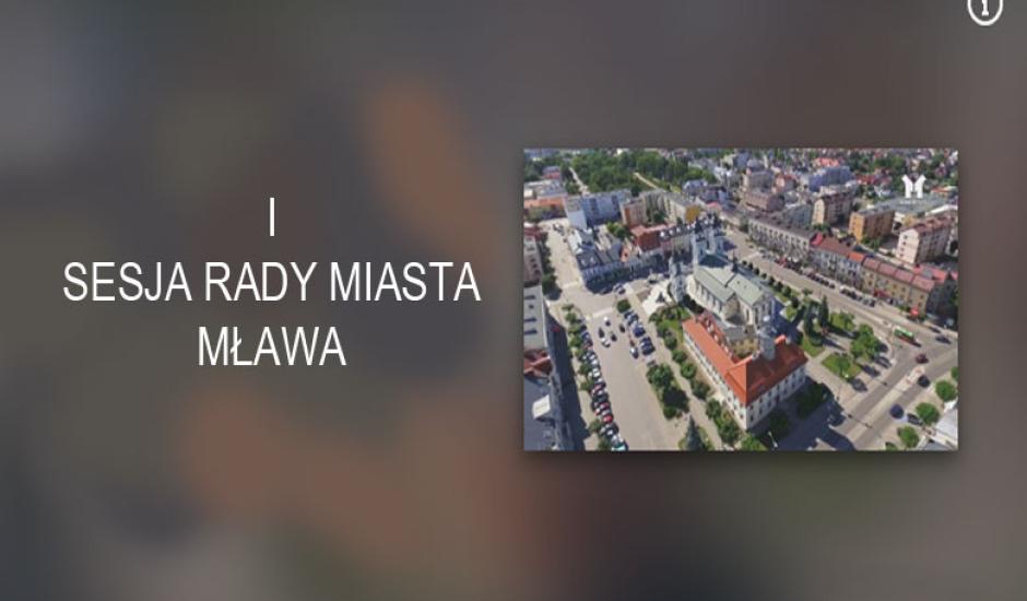 Napis I Sesja Rady Miasta Mława