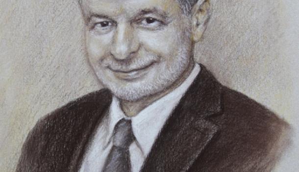 Portret akwarela, pastel, grafit