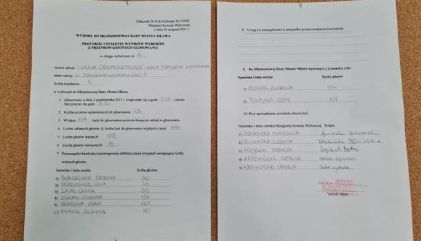 Gotowy protokół wyborczy w I LO