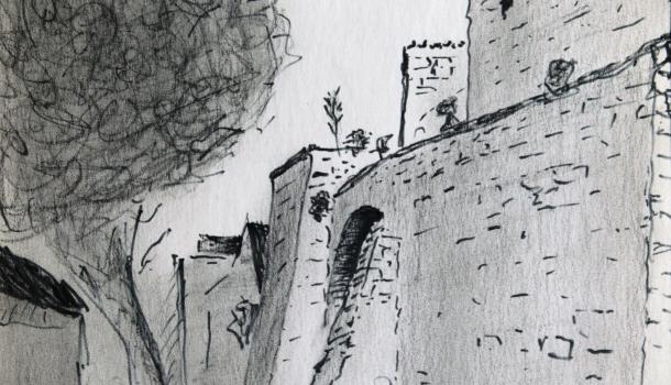 1- Tadeusz Korzybski rysunki (11)Levoca mury 1973.jpg 7