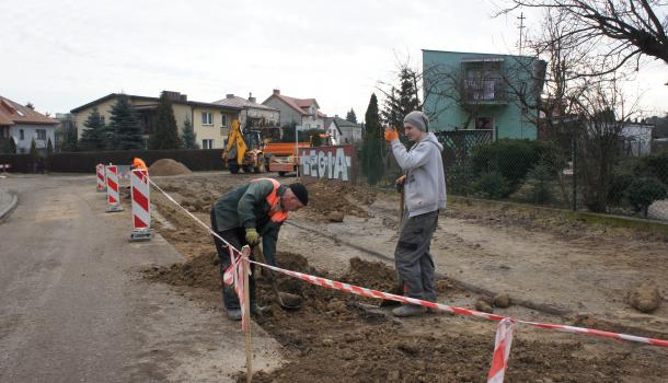 Na ul. Marii Skłodowskiej-Curie trwają prace budowlane